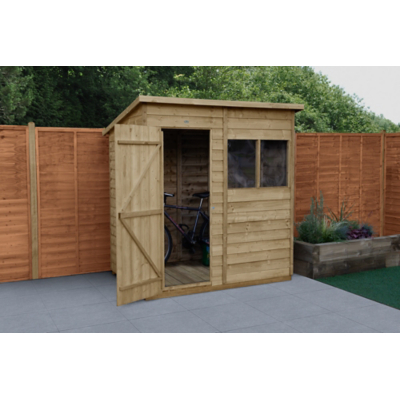 Forest Garden Overlap Pressure Treated Pent Shed - 6 x 4ft