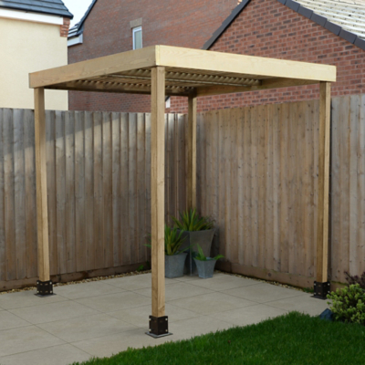 Forest Modular Wooden Garden Pergola 6'5 x 6'5 (2m x 2m)