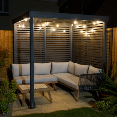 George Forest Garden Modular Pergola with 2 Side Panel Packs - Timber