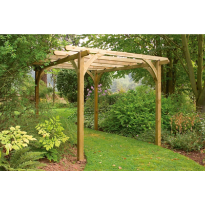 George Forest Garden Ultima Pergola - 2.4 x 2.4m - Brown