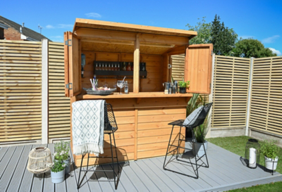Forest Garden Shiplap Pent Garden Bar 6x3ft Outdoor & Garden