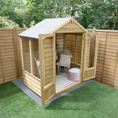 Forest Garden Oakley Overlap Apex Summerhouse 6x4 | Outdoor