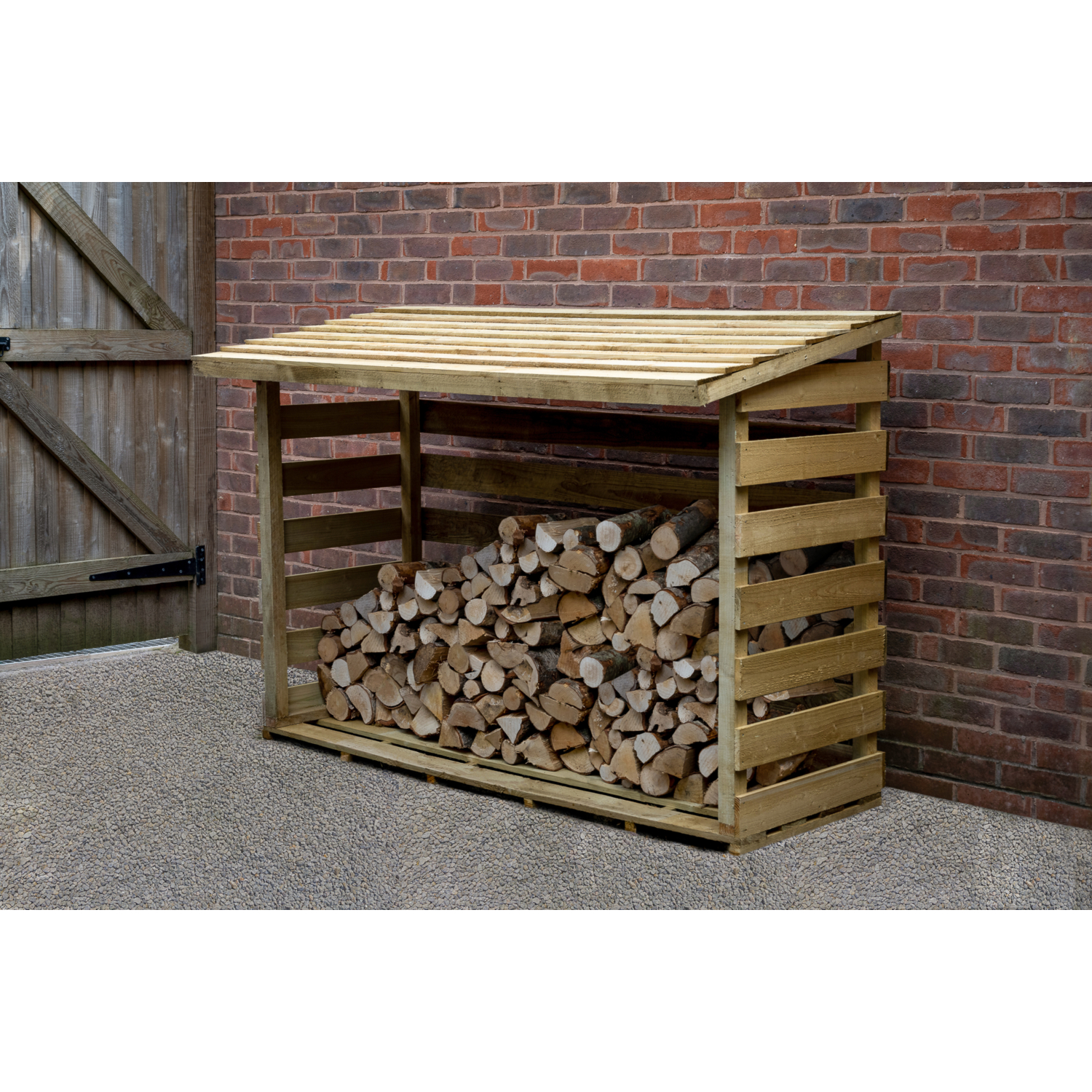 Forest Garden Timber Large Pent Log Store