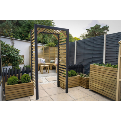 George Forest Garden Slatted Arch - Brown