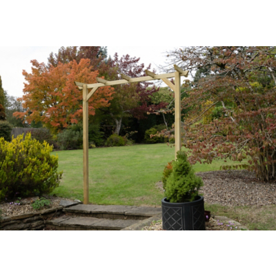 Forest Hanbury Flat Top Wooden Garden Pergola Arch 6'10 x 1'8