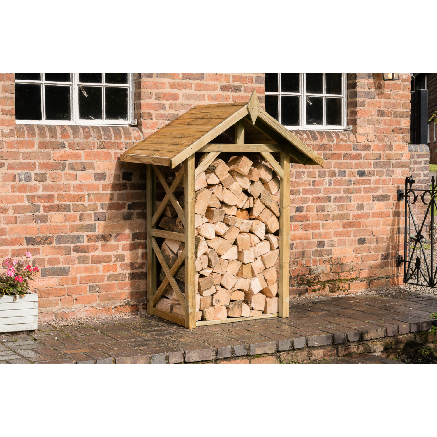 Forest Garden Timber Medium Apex Wall Log Store