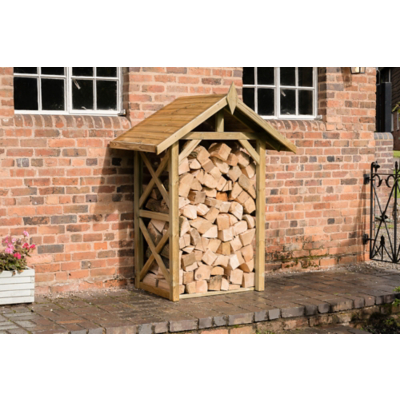 Forest Garden Apex Wall Log Store - 4ft 5in x 2ft 10in