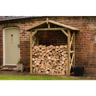 Forest Garden Large Apex Wall Log Store - 6ft 10in x 2ft 10in