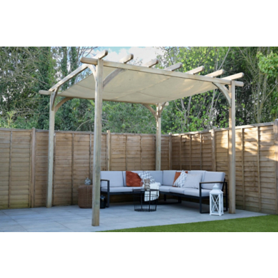 Wooden Garden Ultima Large Pergola with Retractable Canopy 12 x 12