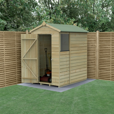 6' x 4' Forest Beckwood 25yr Guarantee Shiplap Pressure Treated Apex Wooden Shed (1.88m x 1.34m)