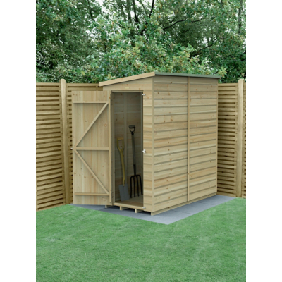 6' x 3' Forest Beckwood 25yr Guarantee Shiplap Pressure Treated Windowless Pent Wooden Shed (1.88m x 1.02m)