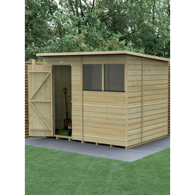 8' x 6' Forest Beckwood 25yr Guarantee Shiplap Pressure Treated Pent Wooden Shed (2.52m x 2.03m)