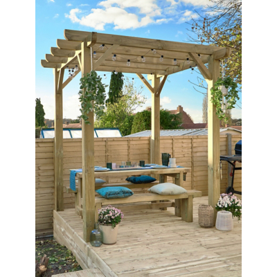 8' x 8' Forest Premium Ultima Wooden Garden Pergola (2.4m x 2.4m)