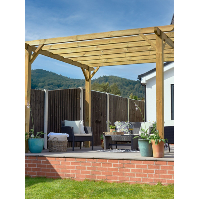 George Forest Garden Premium 3.6m Ultima Pergola - Natural Brown