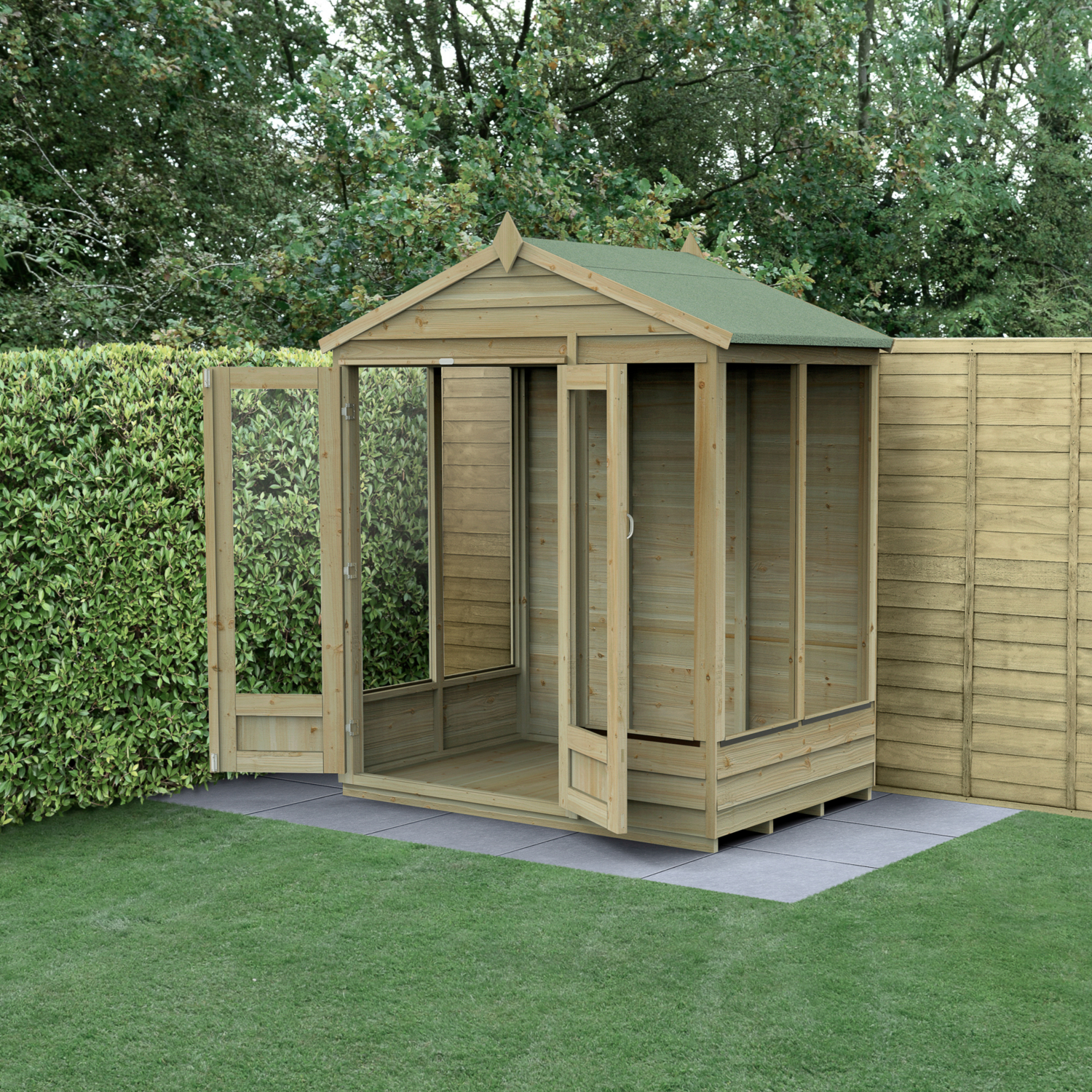 Forest Garden Brown 4Life Apex 5 Window 6X4 Summerhouse