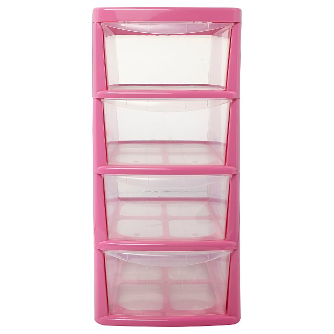 Thumbs Up Pink 4 Drawer Storage Unit Home George