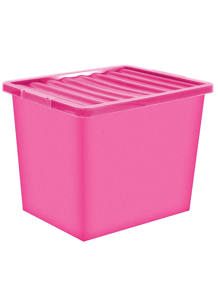 Storage Box with Lid 80L - Dusty Pink
