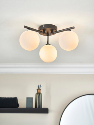 Nexus Bathroom Black 3Light Ceiling Fitting Home at ASDA