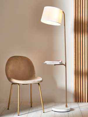 SoCo Lighting Newbury White Shelf Floor Lamp