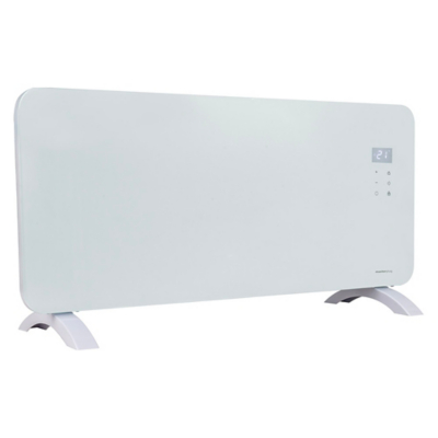 George Masterplug White Auraline SmartEnergy 2000W Glass Panel Heater - White