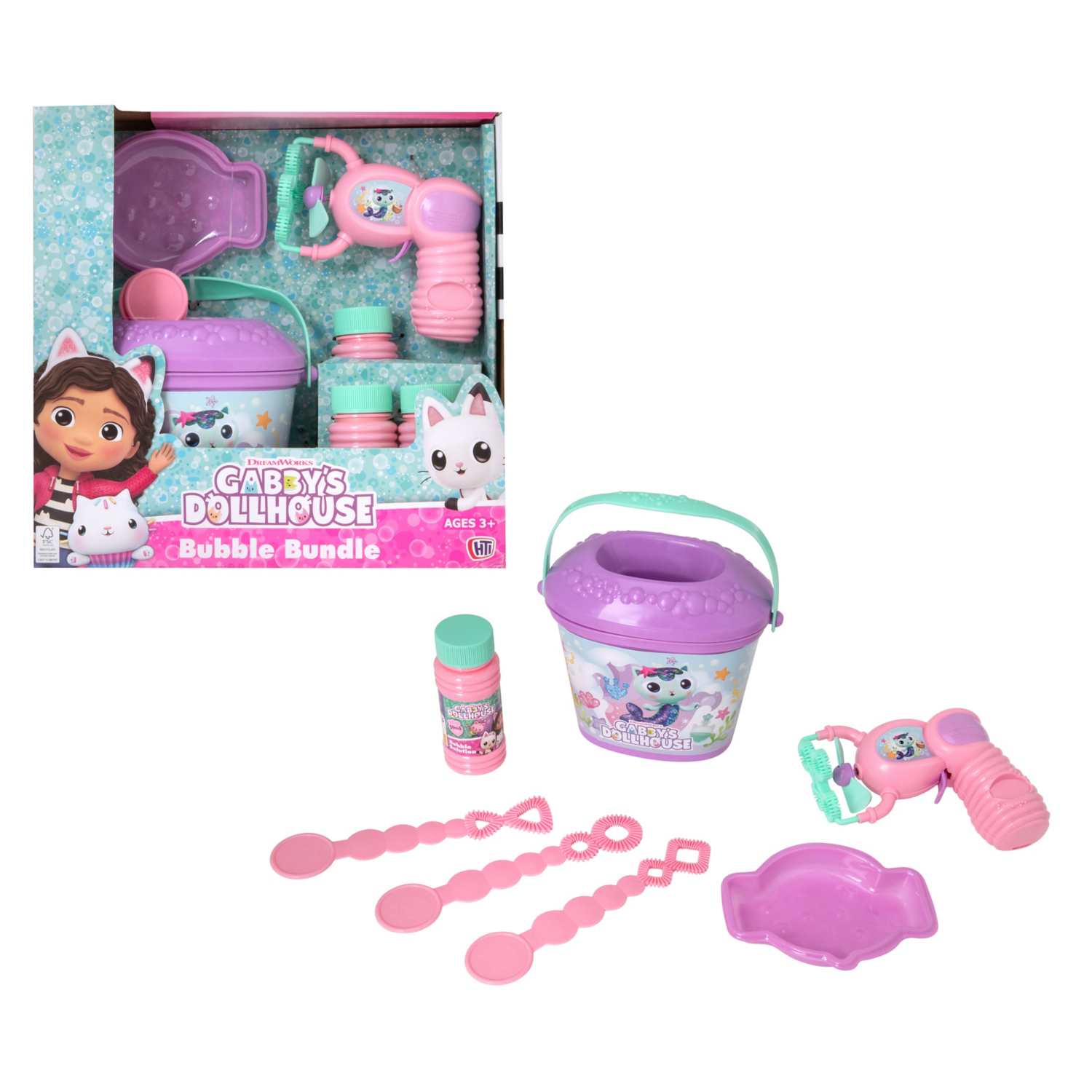 George Pink Gabby's Dollhouse Bubble Bundle