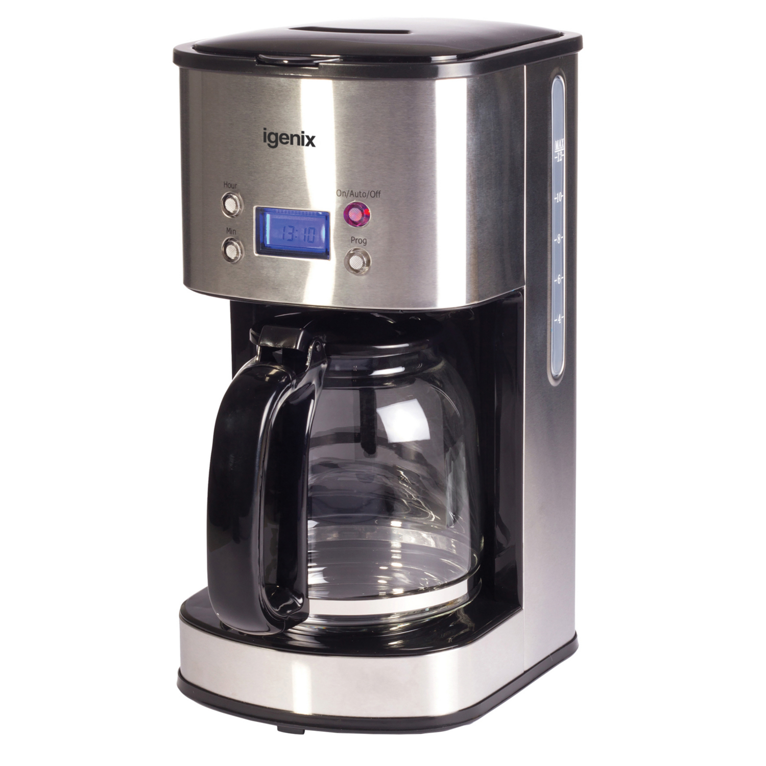 George Silver Igenix Digital Filter Coffee Maker Stainless Steel