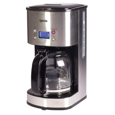 Igenix - Digital Filter Coffee Machine, 24 Hour Timer, Stainless Steel - IG8250