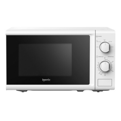 Igenix - Manual Microwave, 20 Litre, 5 Power Settings, 800W, White - IGM0820W