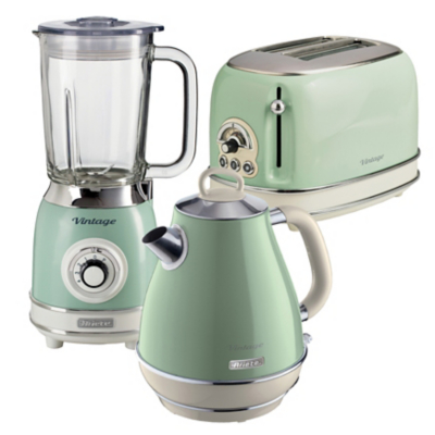 ARPK23 Retro Style Jug Kettle, 2 Slice Toaster & Jug Blender Set, Vintage Design, Green - Ariete