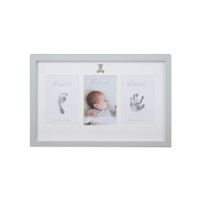Bambino by Juliana Hand & Foot Print Frame with Ink Pad in White