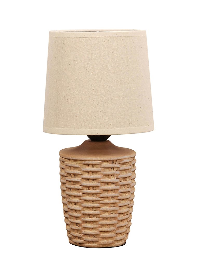 Basket Weave Table Lamp with Beige Linen Shade | Home | George at ASDA
