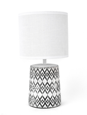 Hestia Etched Base Table Lamp with White Shade 23cm Home at ASDA
