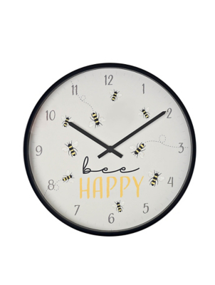 Hometime Bee Slogan Wall Clock 30cm Home at ASDA