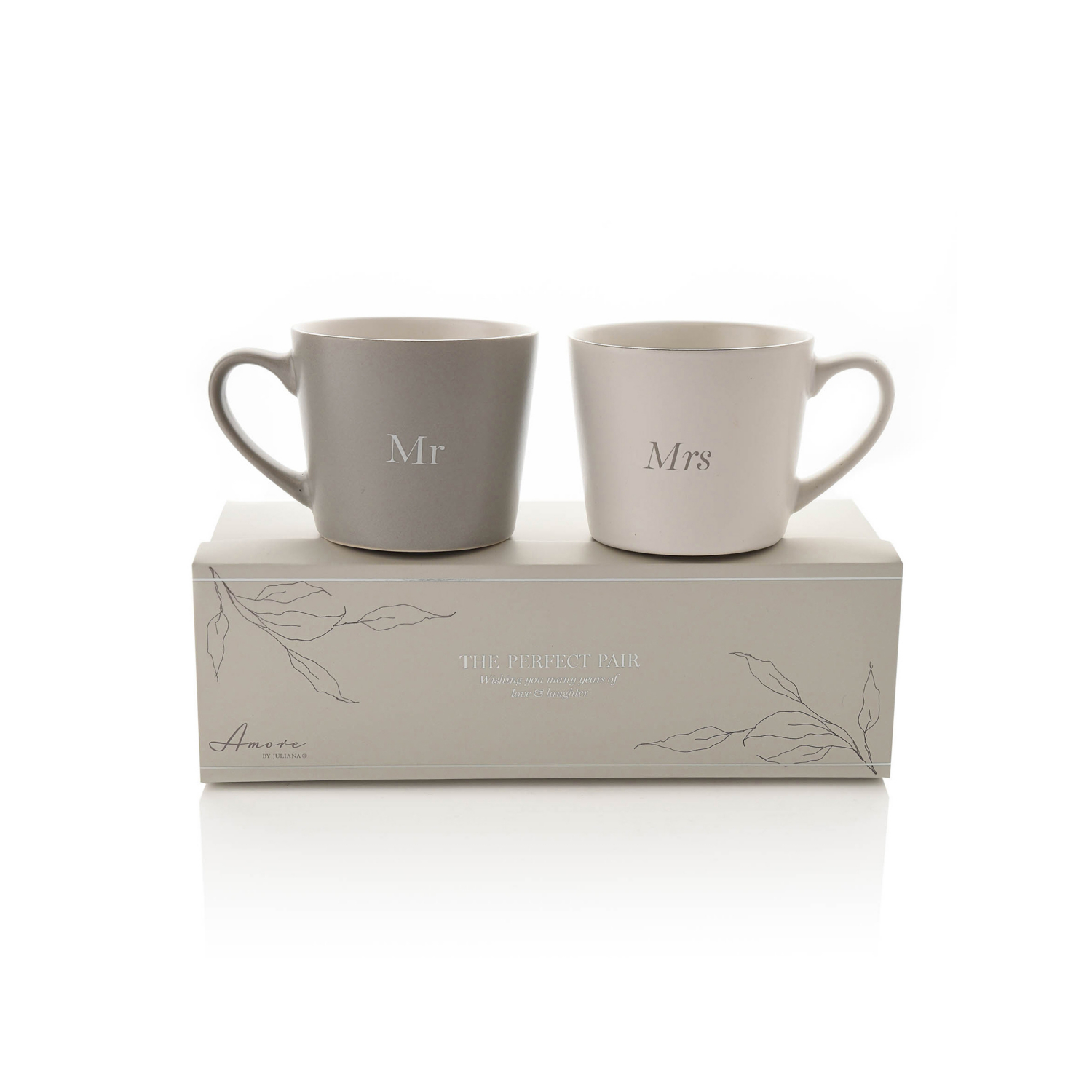 George Grey/White Amore By Juliana Mr & Mrs Mugs