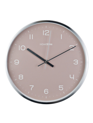 Hometime Round Metal Wall Clock 12 Inches Silver Home at ASDA
