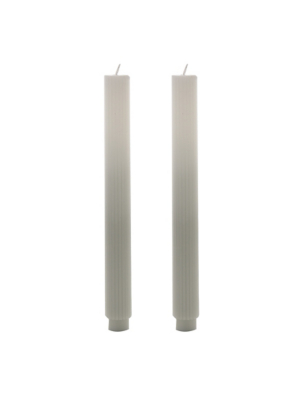 Hestia Set of 2 Taupe/White Ombre Dinner Candles Home at ASDA