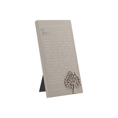 Message for a Teacher Freestanding Plaque - Grey
