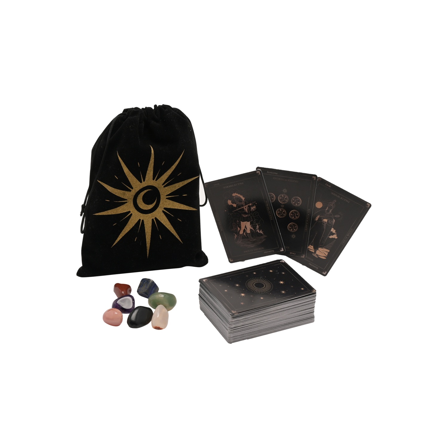 George Multi The Seasonal Gift Co Tarot Cards & Crystal Set In A Velvet Pouch