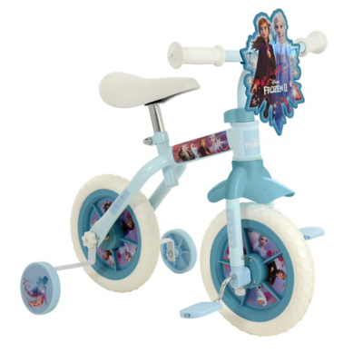 frozen bicycle with training wheels