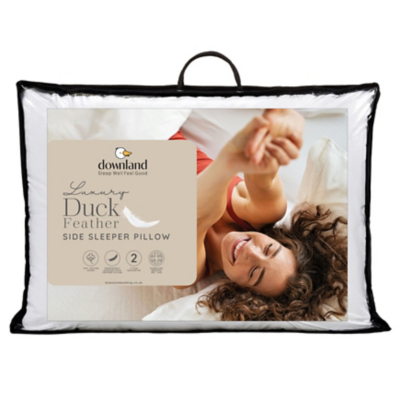 George Downland Luxury Duck Feather Side Sleeper Pillow - White