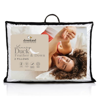 George Downland Luxury Duck Feather and Down Pillows - Pack of 2 - White