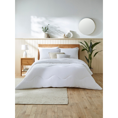 George Night Lark Cotton Waffle Coverless Duvet Set - White