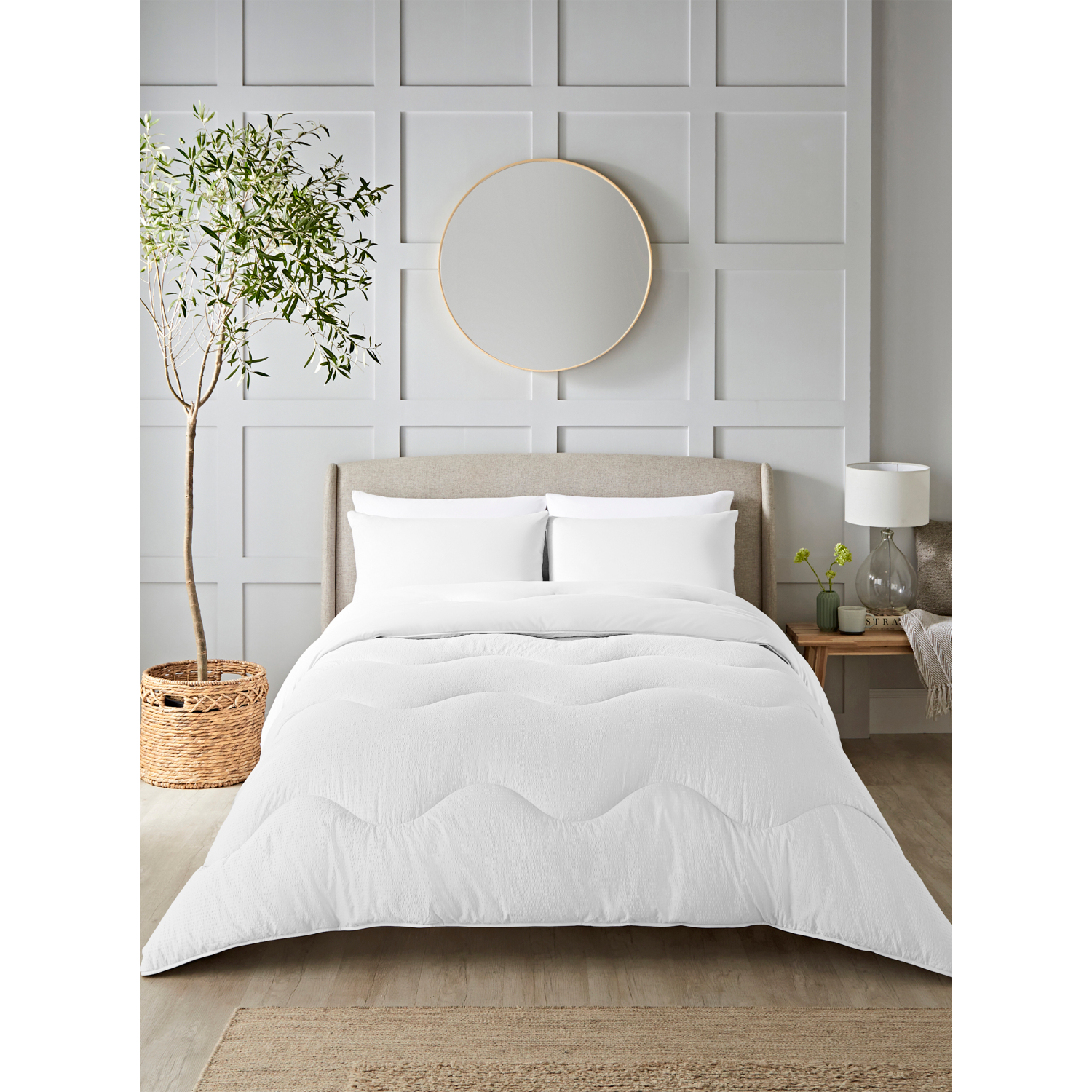 George White Night Lark Seersucker Coverless Duvet Set
