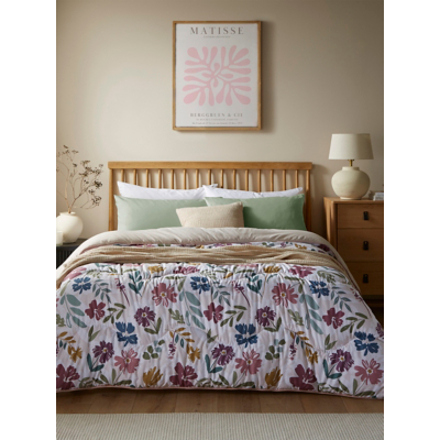 George Night Lark Pink Meadow 10.5 Tog Coverless Duvet Set
