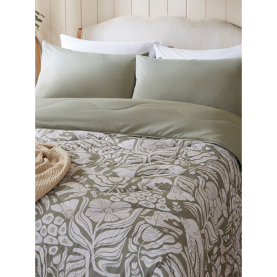 George Night Lark Olive Meadow 6 Tog Coverless Duvet Set - Olive Green
