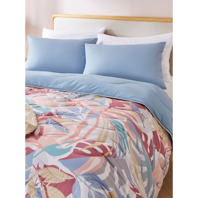 George Night Lark Sunset Palm 10.5 Tog Coverless Duvet Set - Blue