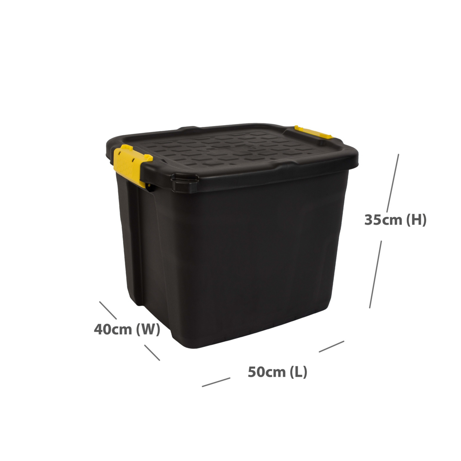 Strata Black Heavy Duty Box With Lid - 42L