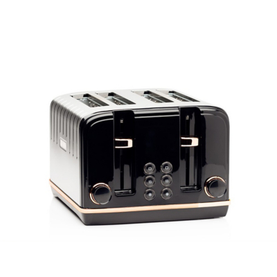 Haden 191168 Salcombe 4-Slice Toaster - Black/Copper, Black