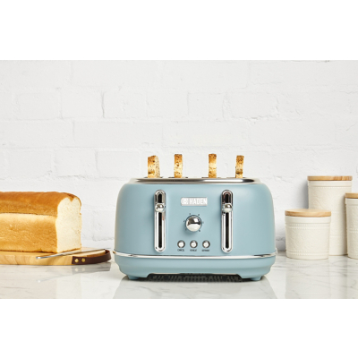 Haden 197245 Highclere 1630W 4 Slice Toaster - Pool Blue, Blue