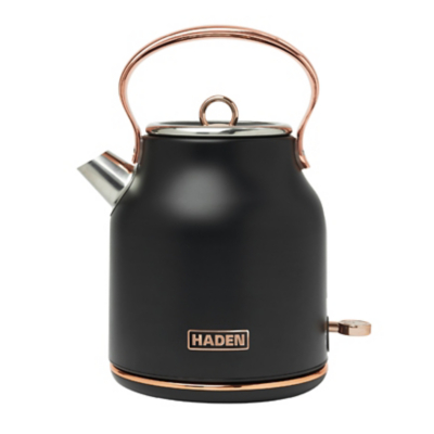 George Haden Heritage Retro 1.7L Fast Boil Kettle - Black and Copper 205360 - Black
